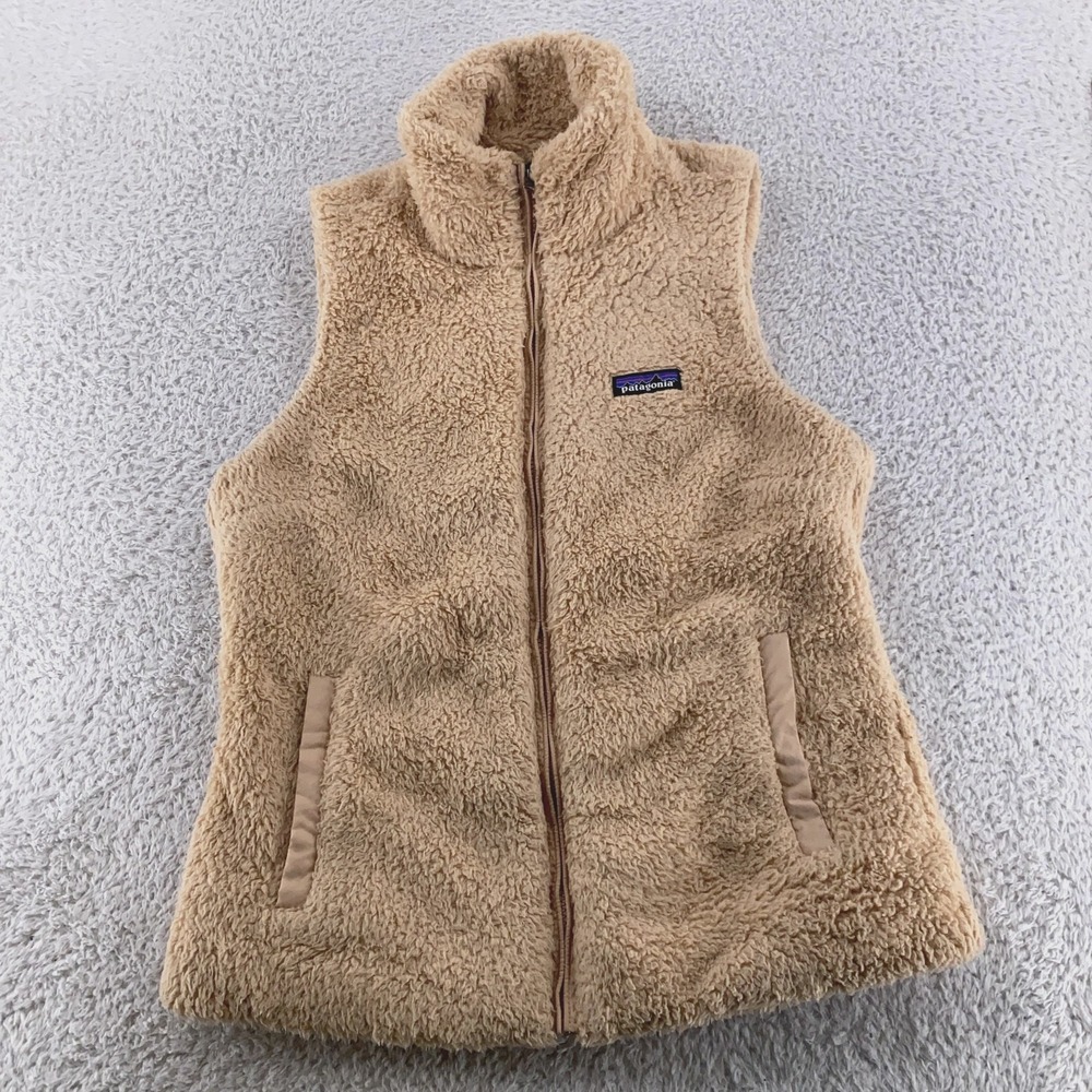 Patagonia Los Gatos Fleece Vest Women's Medium Pampas‎ Tan Fuzzy Full Zip 2516